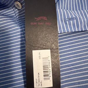 Sun Day Red Blue Striped Polo Shirt for Men